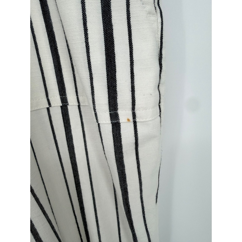 Chico's Striped Trousers 1/8 White Black Coastal Grandmother Nautical‎ Chic - Picture 8 of 9
